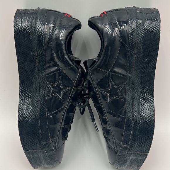 CONVERSE CHUCK TAYLOR ONE STAR PLATFORM OX PATENT WOMEN SIZE 5.5 SNEAKERS BLACK - Picture 8 of 13